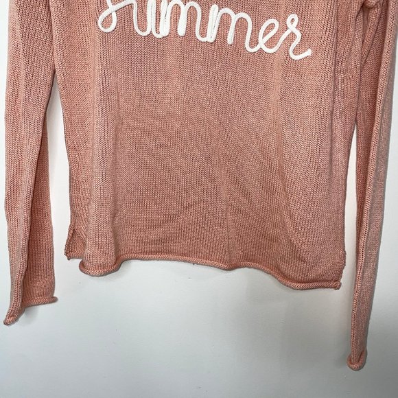 Marled Reunited Clothing Women's Size M Hello Summer Knit Sweater Coral Peach - Picture 9 of 12